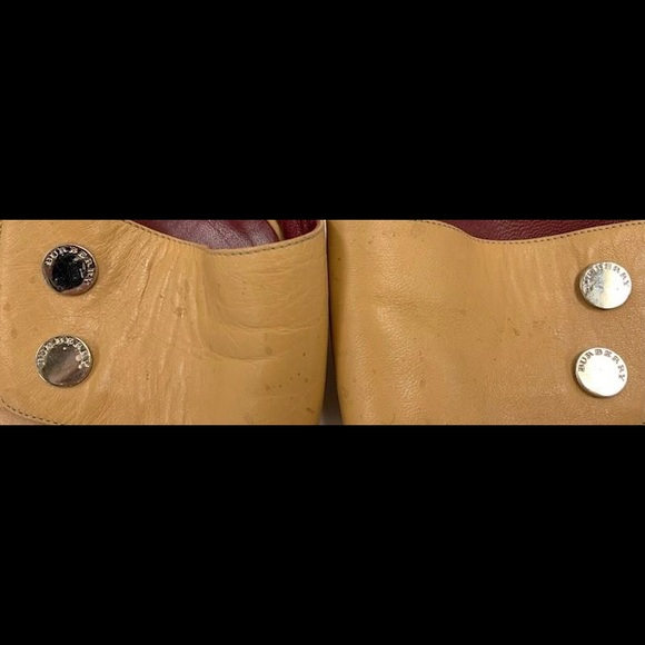 Burberry Authentic Open Toe Leather Women's Khaki Heels Sz: 40 - Picture 7 of 13